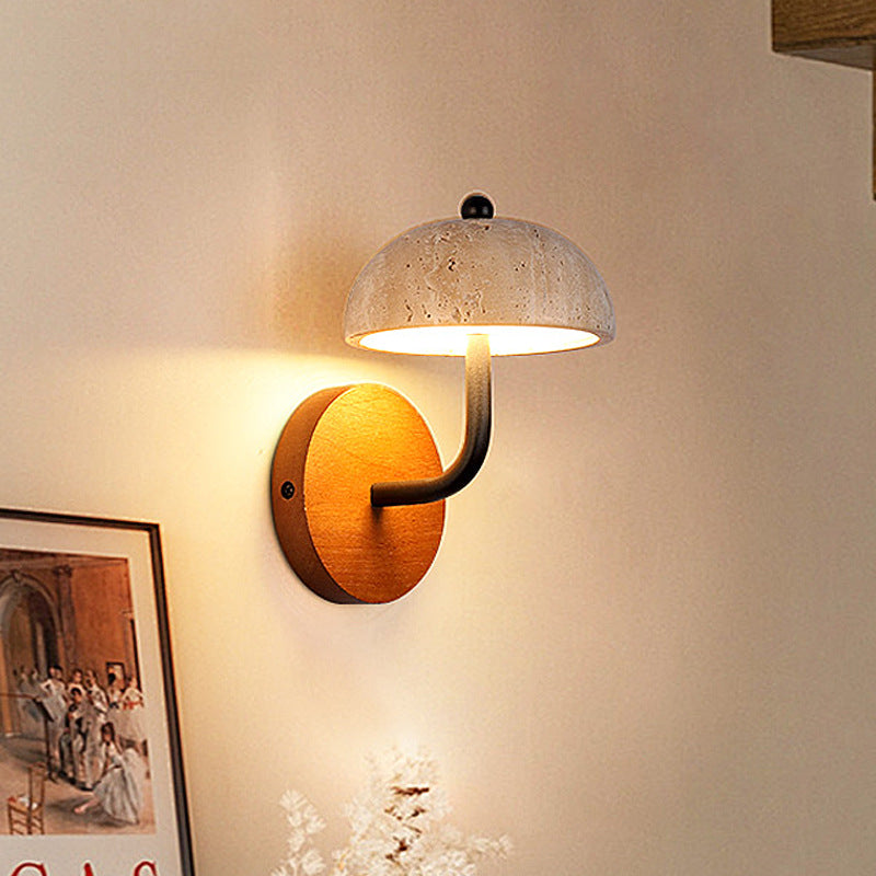 Travertine Hat Wall Lamp in the living room