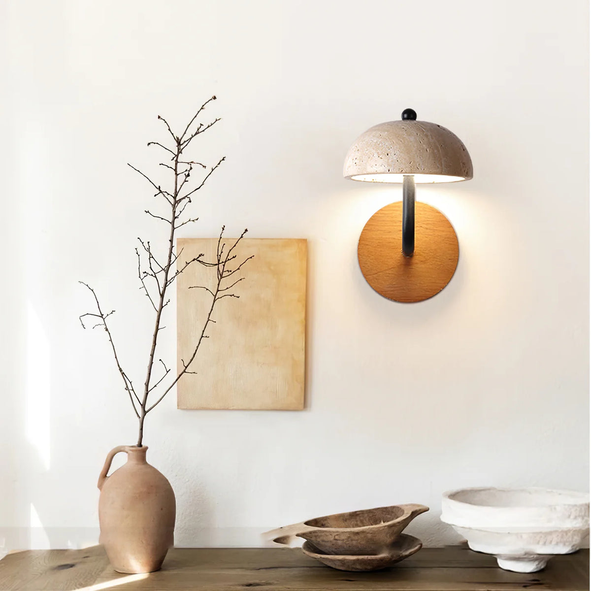 Travertine Hat Wall Lamp 2