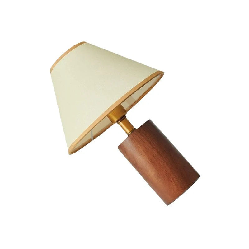 Wooden table lamp tilted