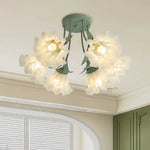 Lily_Floral_Ceiling_Lamp_in_the_bedroom_with_5_flowers