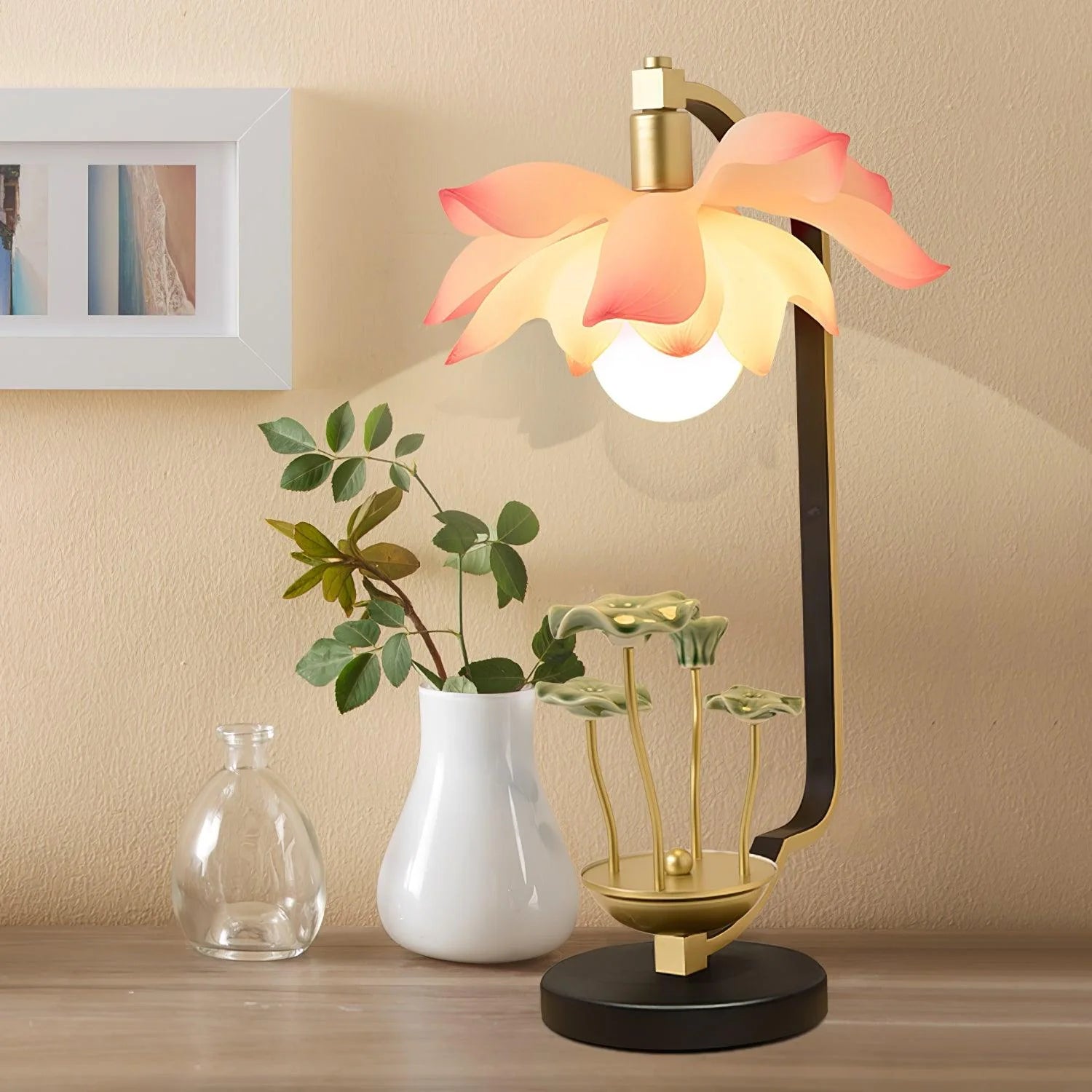 Lotus Chinese Table Lamp 17