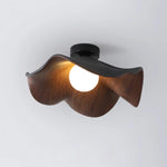 front view of black Lotus_Leaf_Ceiling_Lamp_6