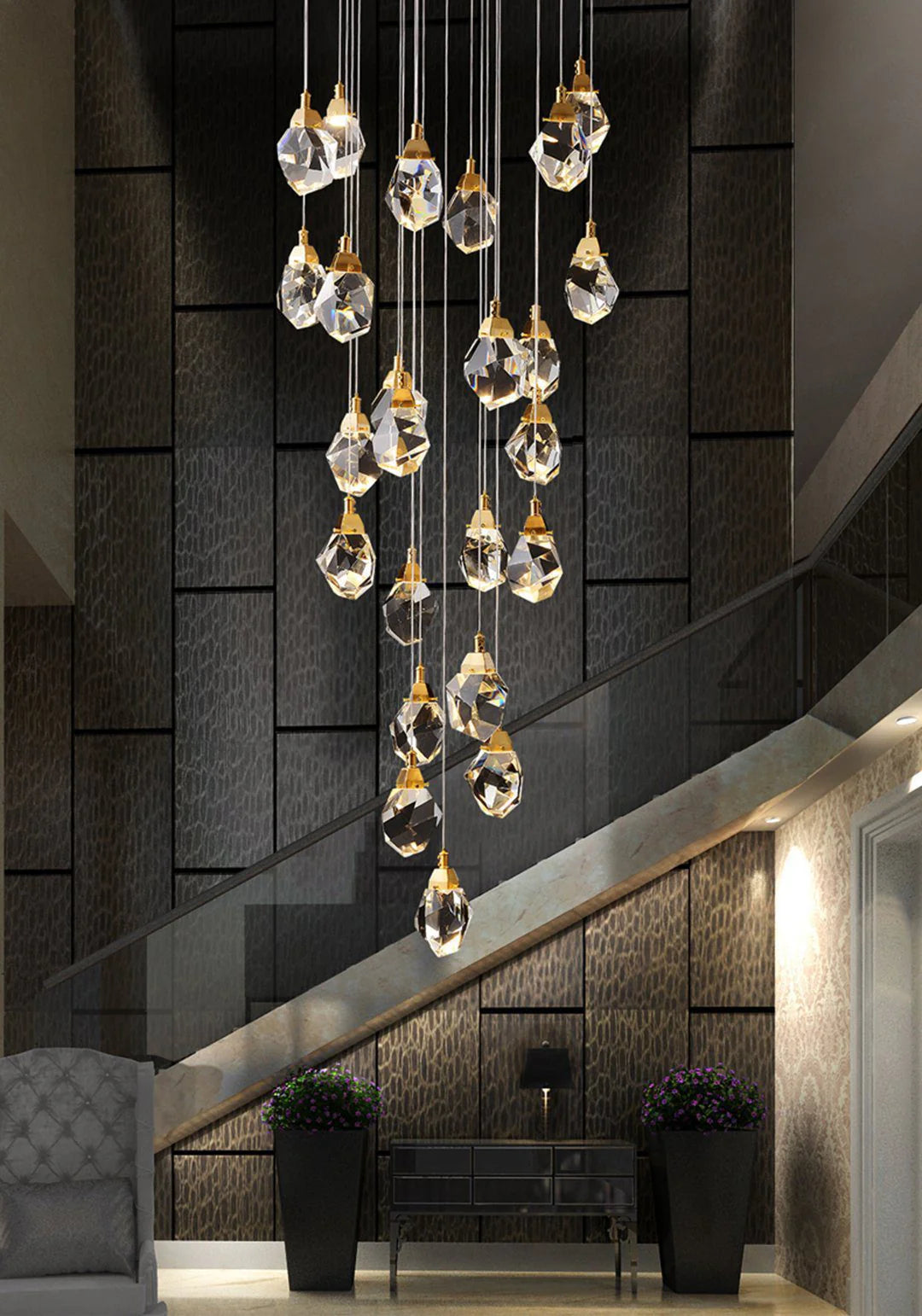 Luxe Prism Crystal Pendant Light 24