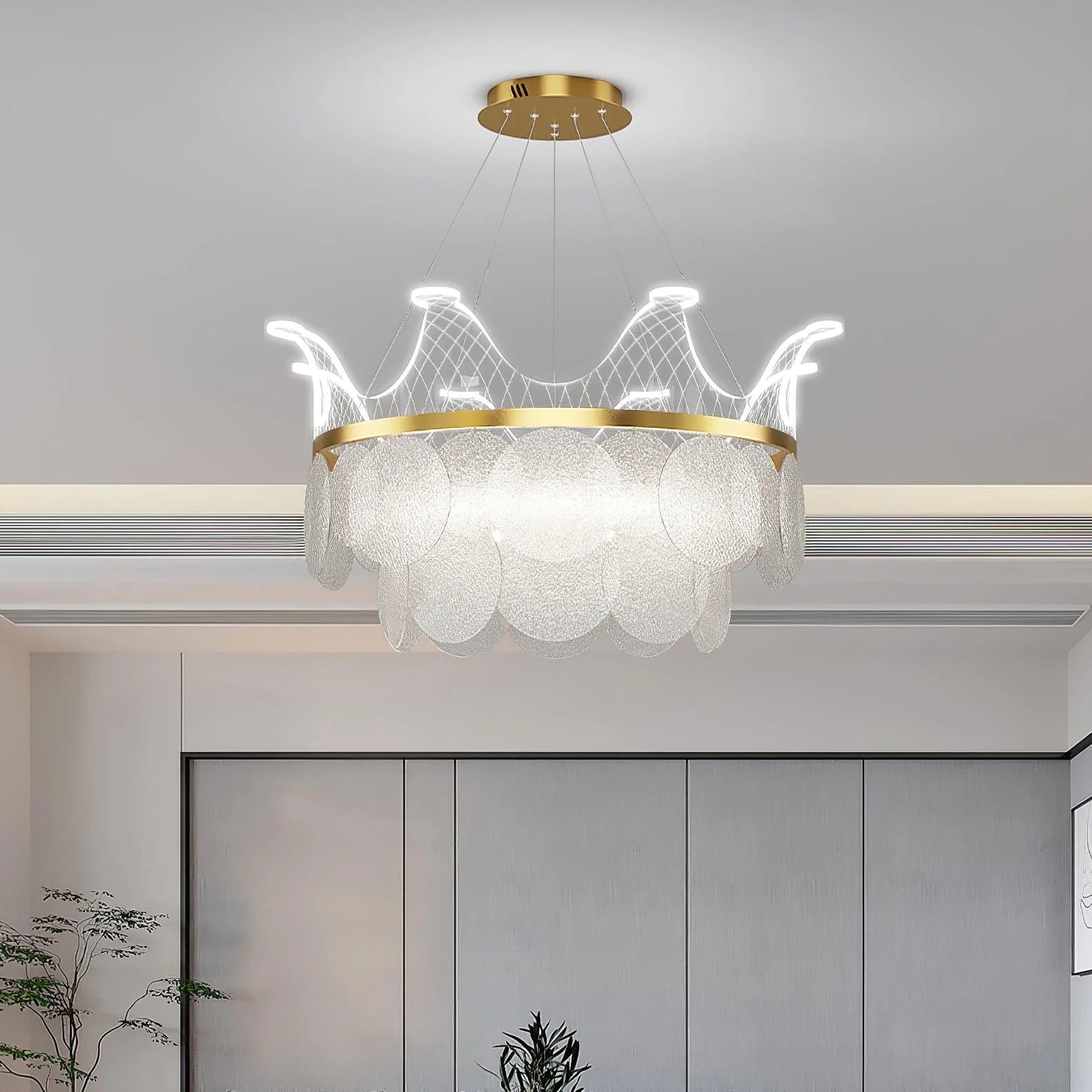 Luxury Crown Glass Chandelier 14