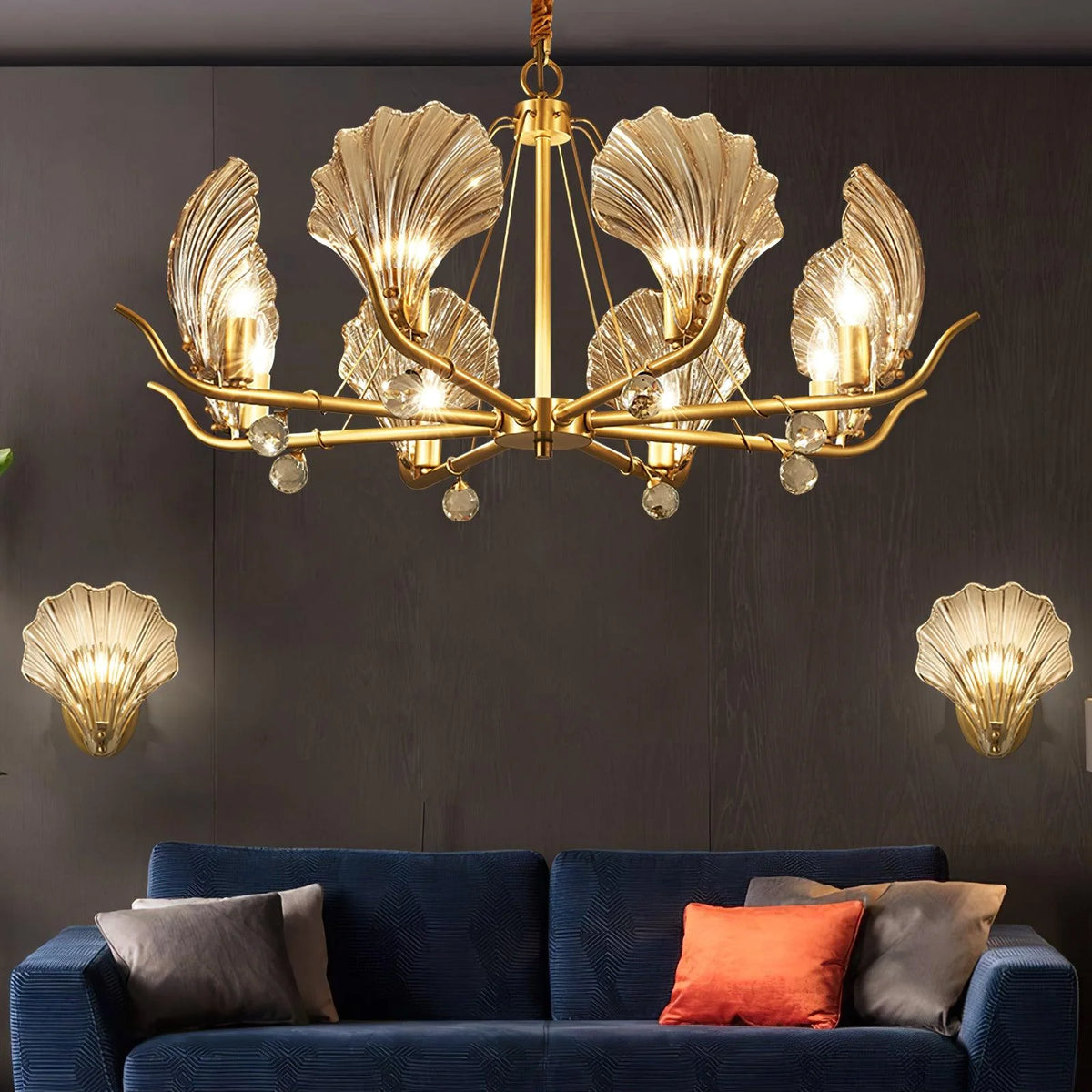 Luxury Shell Glass Chandelier 12