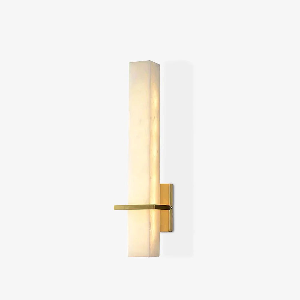 Marble Milan Wall Sconce, Elegant White Gold Alabaster Wall Lamp  Product Display