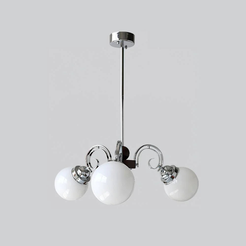 Marshmallow Chandelier with silver metal