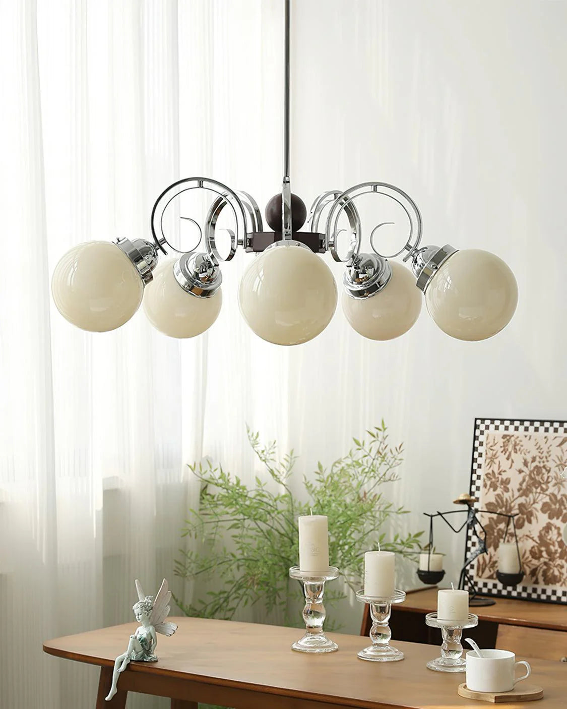 Marshmallow Chandelier with beige in a french room