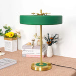 Green medium rotary table lamp perfect for bedside or desk use