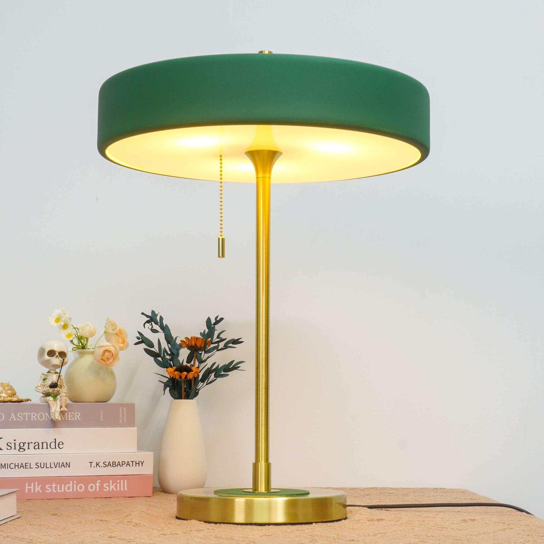 Medium_Rotary_Table_Lamp-bright on the table