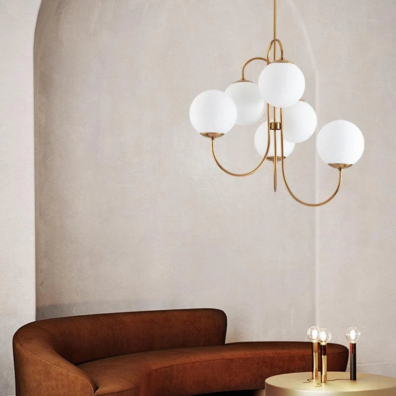 Milky White Spherical Chandelier 8