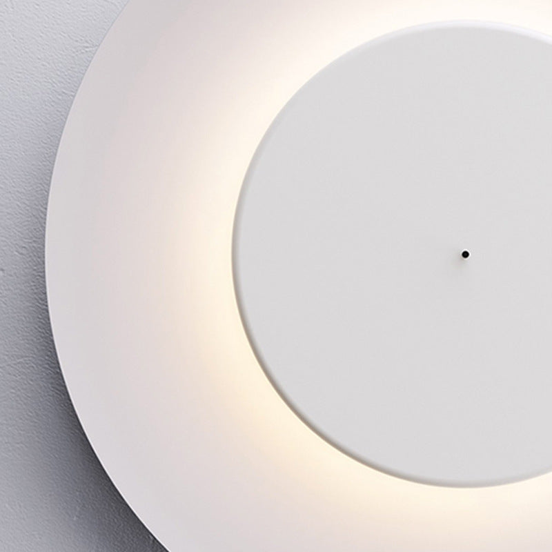 Close-up of white Minimalist Circular LED Ceiling Light.