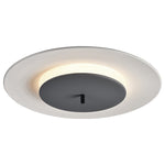 Black + white Minimalist Circular LED Ceiling Light Close-up.