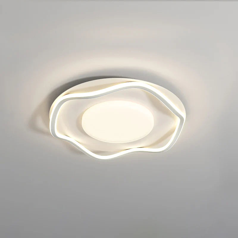 Contemporary ceiling lighting with smooth lines lights up the space beautifully.