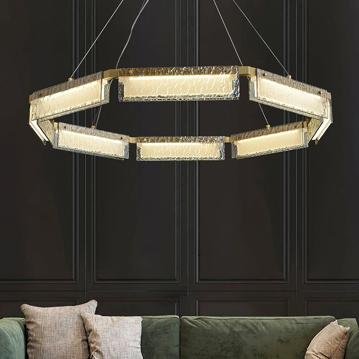 Modern Hubbardton Glass Chandelier 9