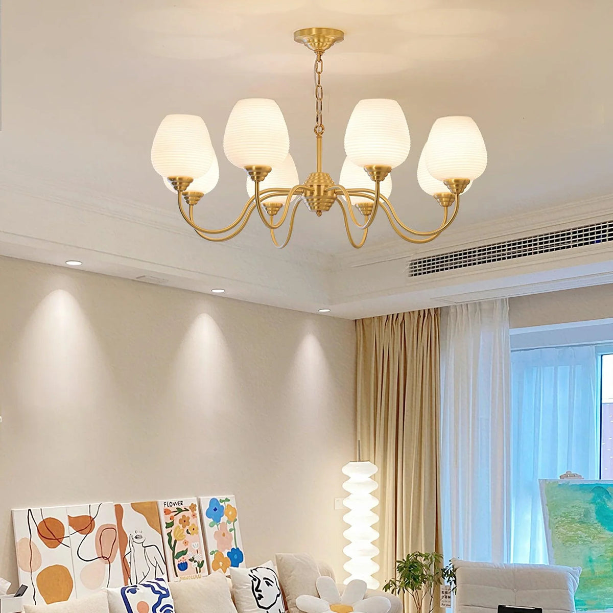 Modern Multihead glass chandeliers 4