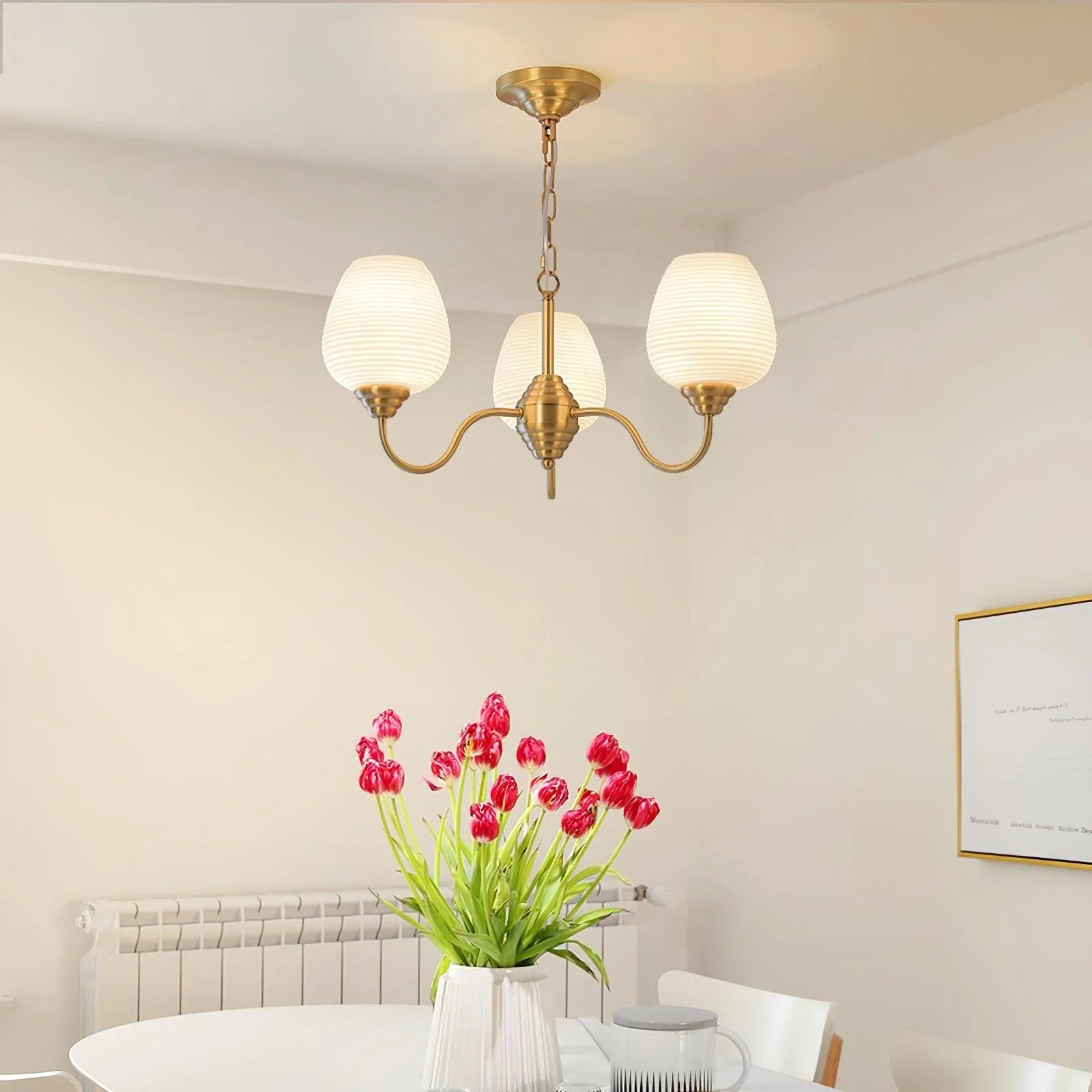 Honeypot Chandelier above the dining table