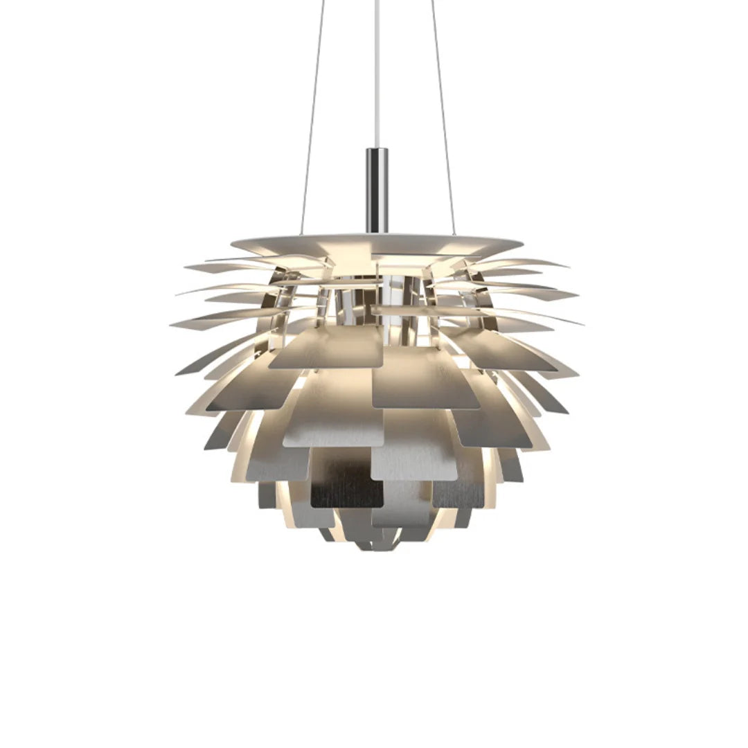 Modern_Pine_Cone_Pendant_Light_silver type