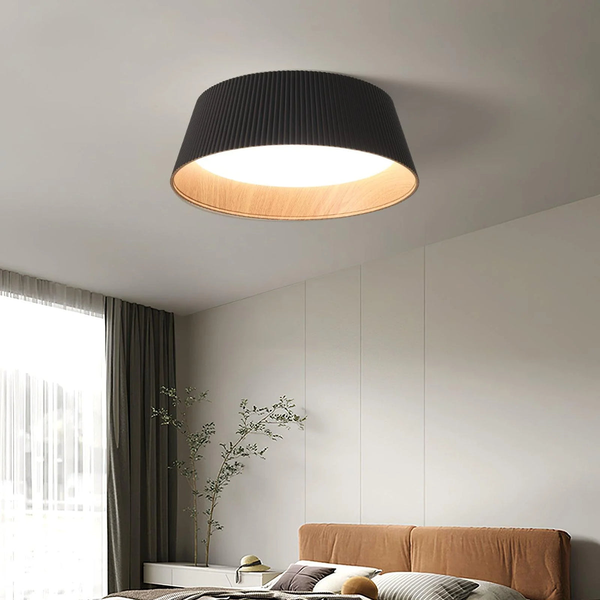 Round_Ribbed_Ceiling_Light_is installed in your bedroom