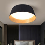 Corrugated modern ceiling lamp with wood grain