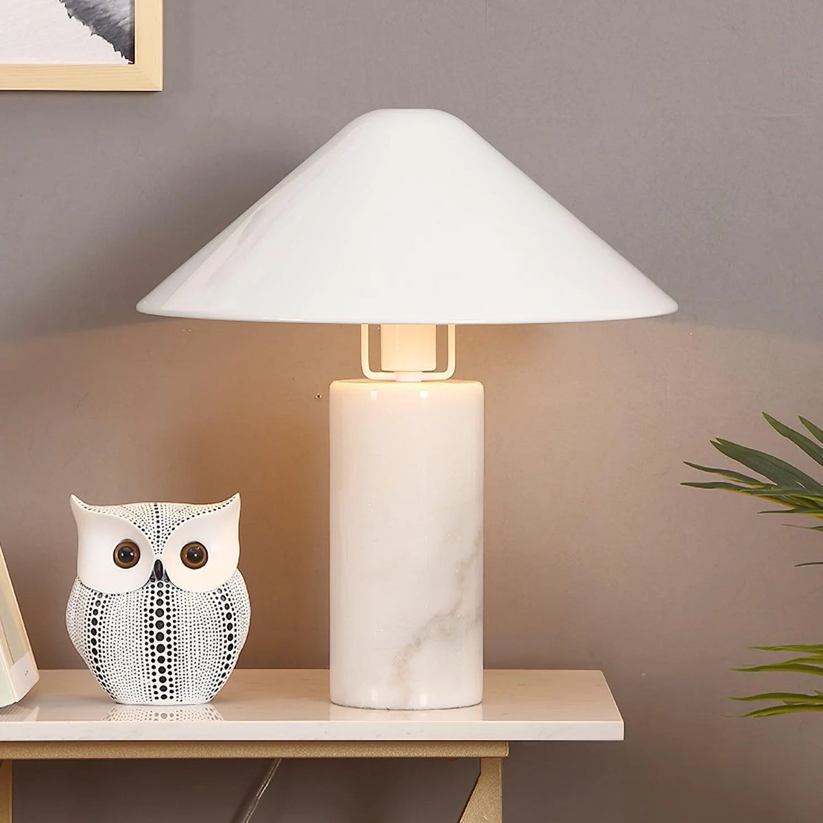 Modern White Flared Desk Lamp 2