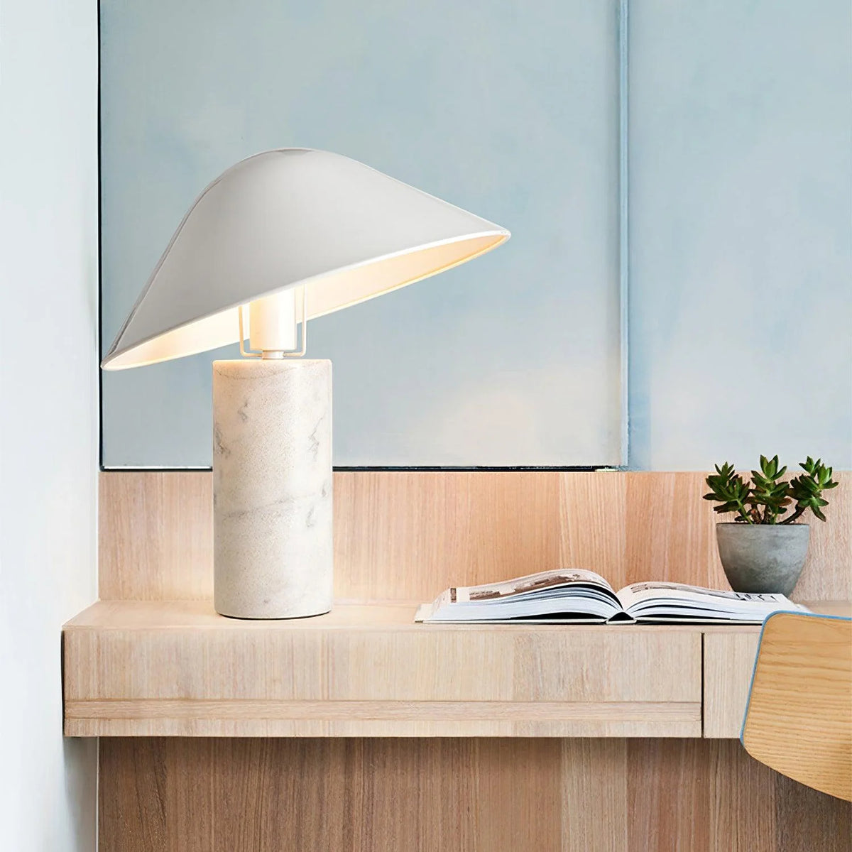 Modern White Flared Desk Lamp 3