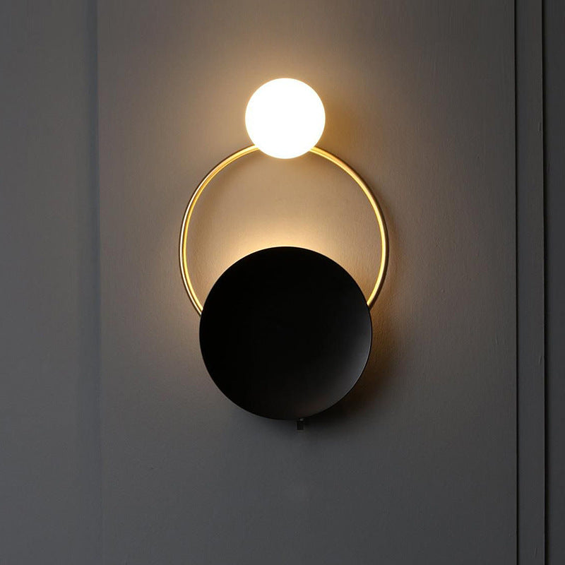 front view of simple ring wall lamp