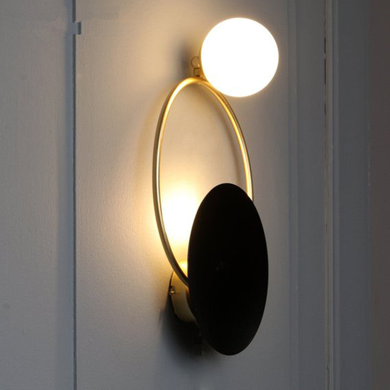 Side view of Nordic Metal Wall Sconces in glow