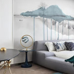 Nordic Planet Table Lamp with blue color near the sofa