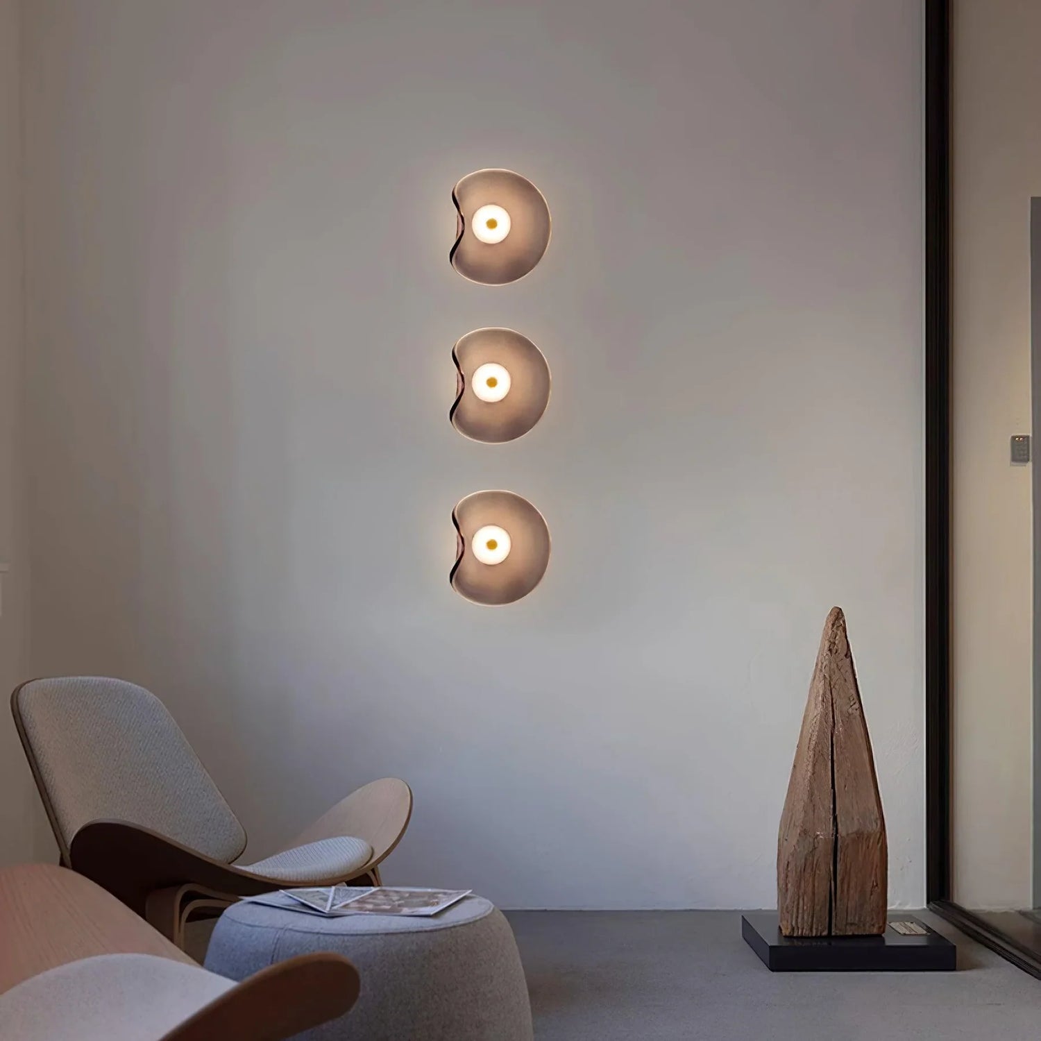 Nordic Irregular Hand Blown Glass Wall Lamp three vertically stacked glass wall lamps for living room decorative wall lighting