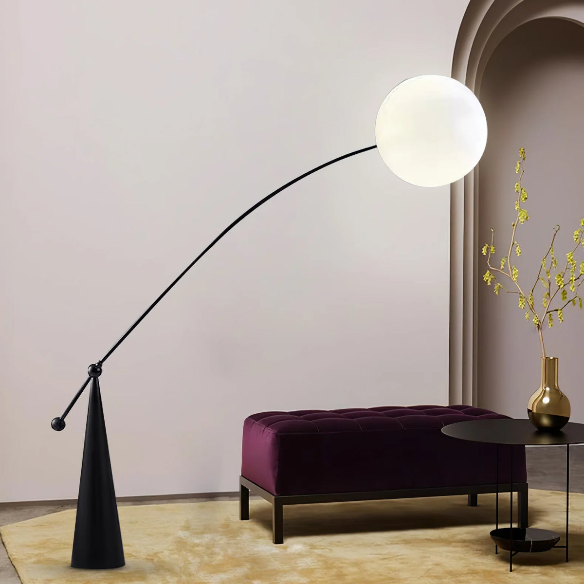 Opal Arc Floor Lamp 9