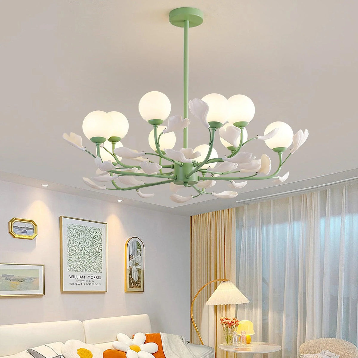 Pastoral Gingko Glass Chandelier 10