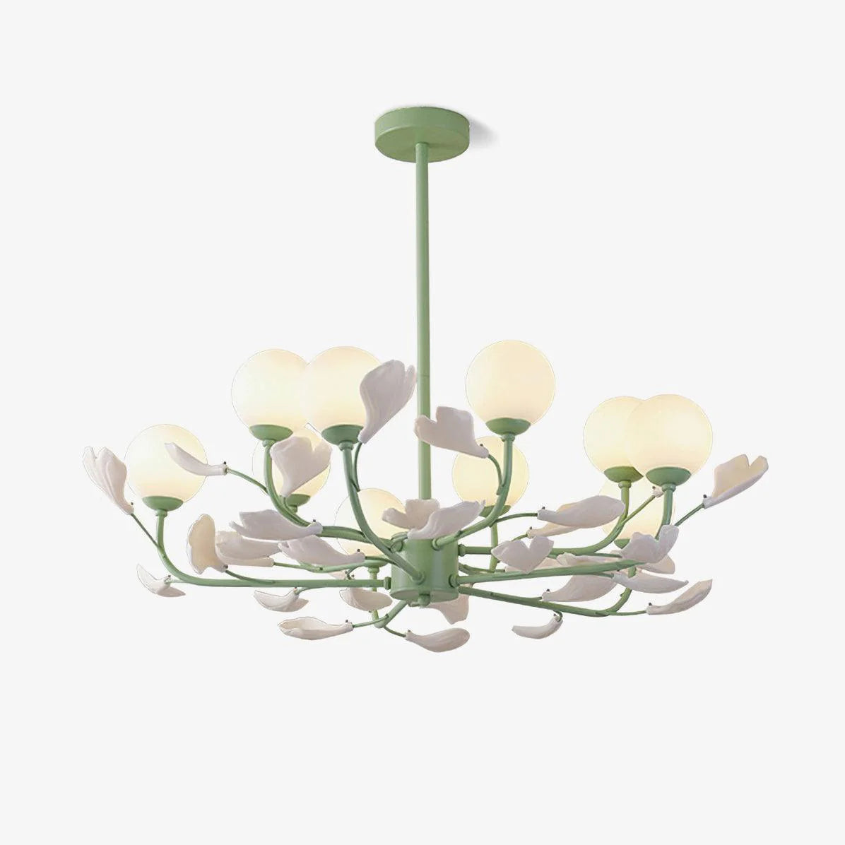 Pastoral Gingko Glass Chandelier 13