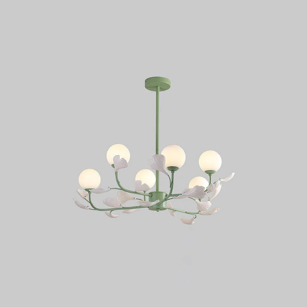 Pastoral Gingko Glass Chandelier 14