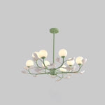 Pastoral Gingko Glass Chandelier 15