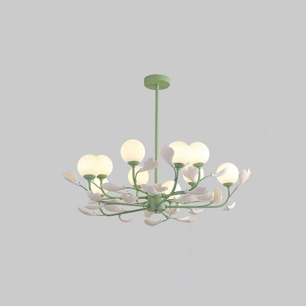 Pastoral Gingko Glass Chandelier 16