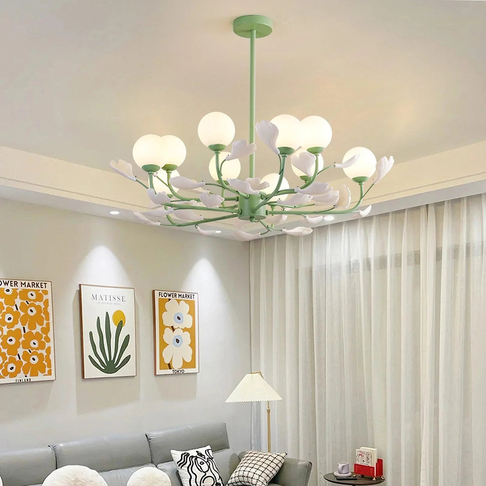 Pastoral Gingko Glass Chandelier 8