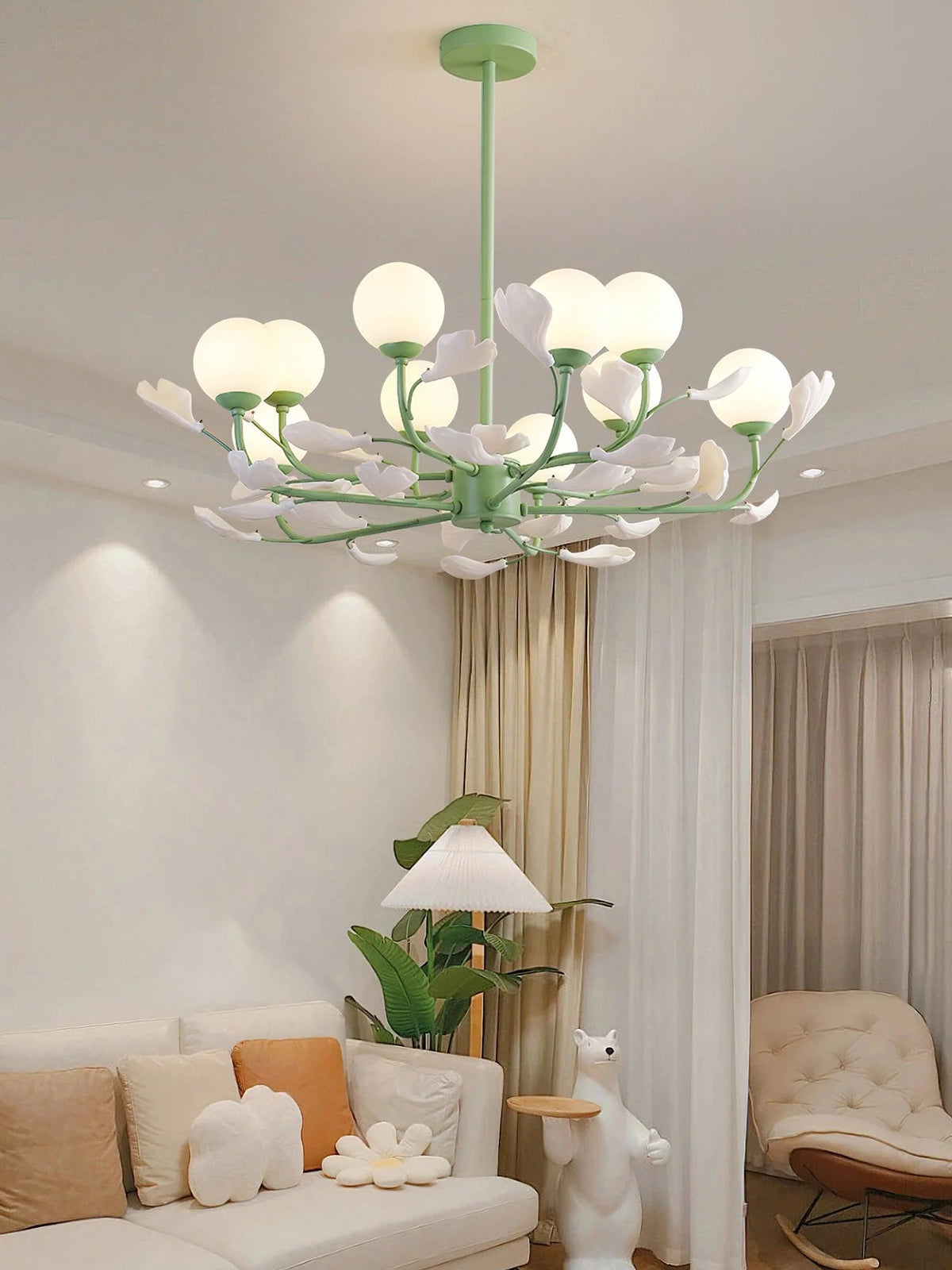 Pastoral Gingko Glass Chandelier 9