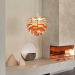 Pine_Cone_Chandelier_with_rose gold_color_decorates_the_modern_space