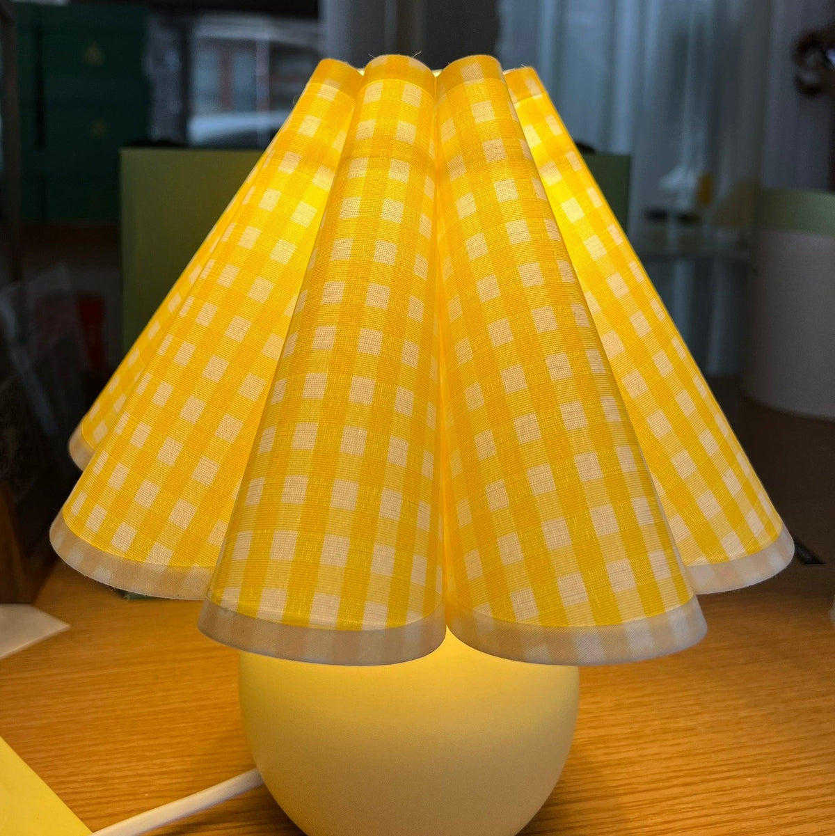 Plaid Pleated Desk Lamp-35