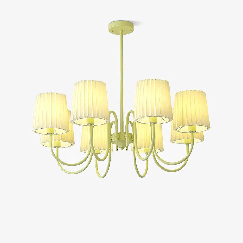 Pleated Fabric Matcha Chandelier 1