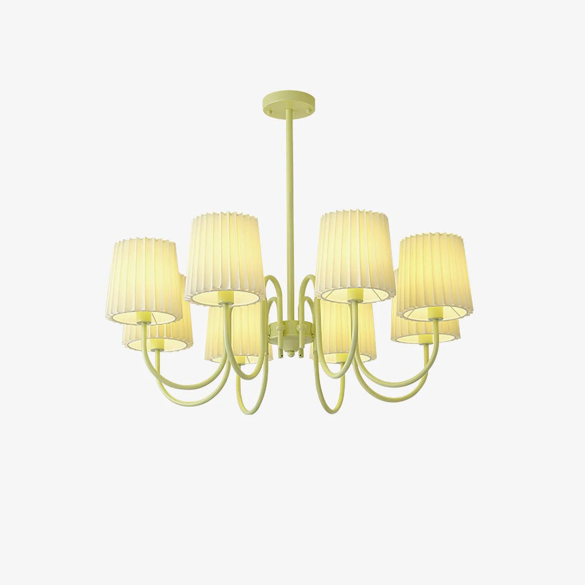 Pleated Fabric Matcha Chandelier 10