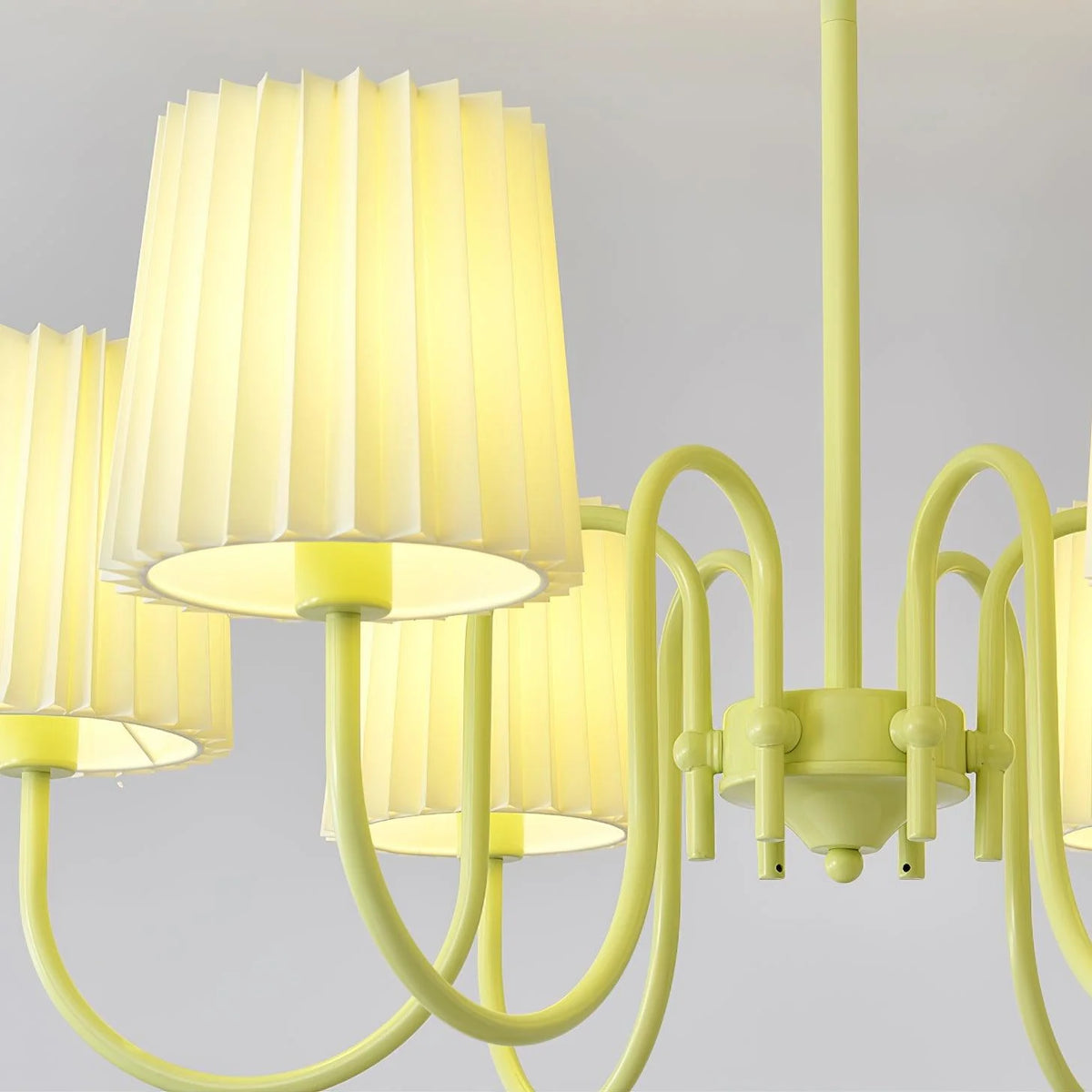 Pleated Fabric Matcha Chandelier 16