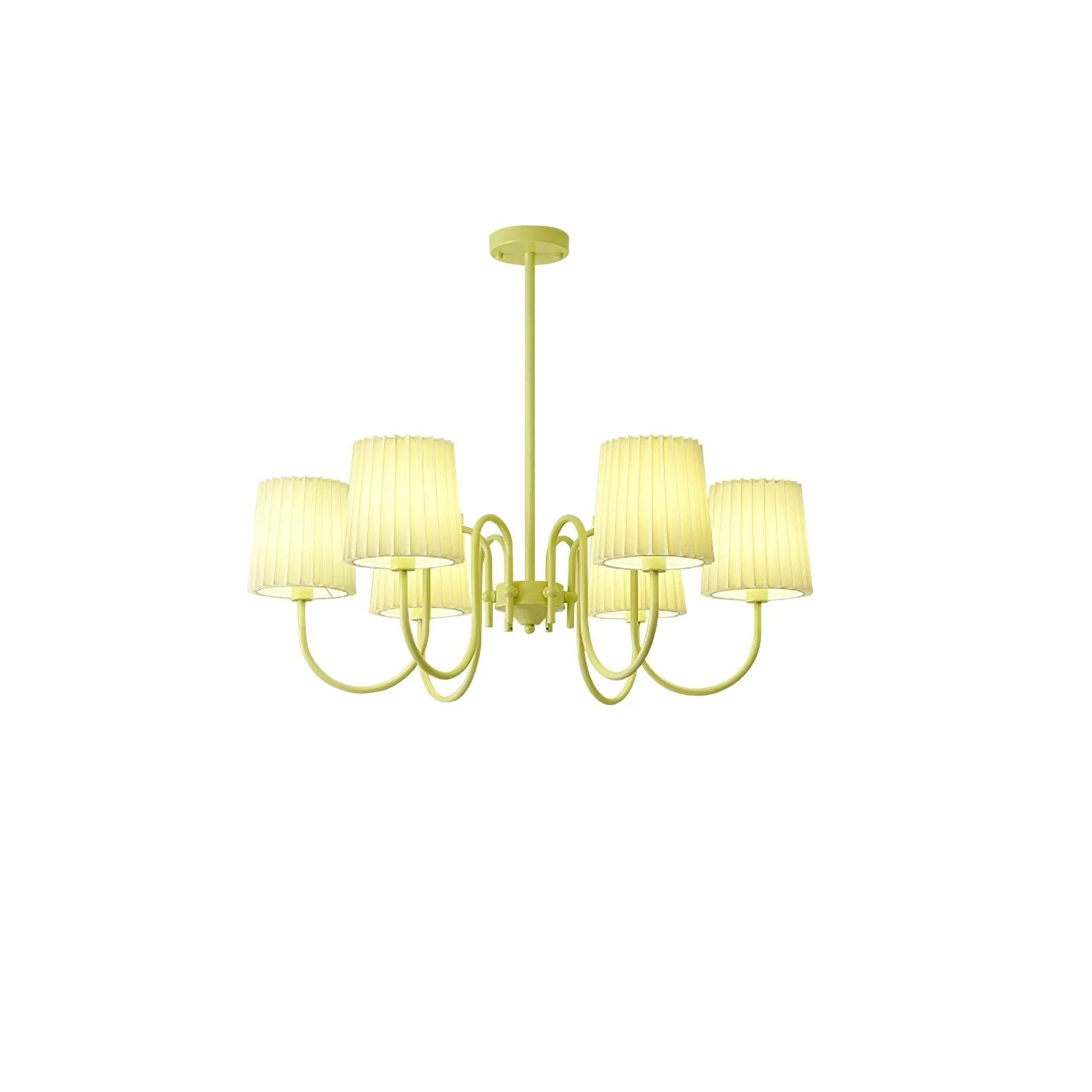 Pleated Fabric Matcha Chandelier 18