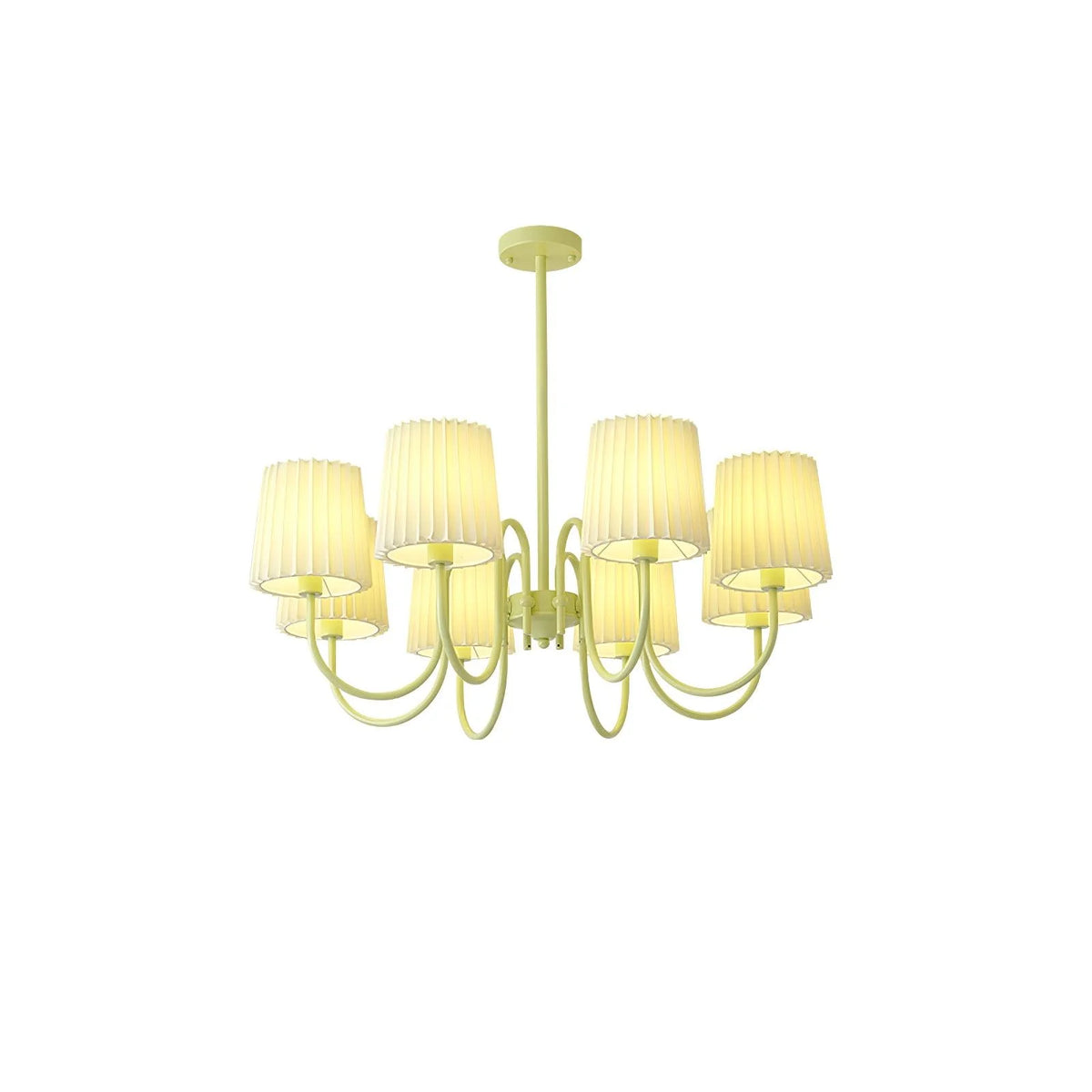 Pleated Fabric Matcha Chandelier 19