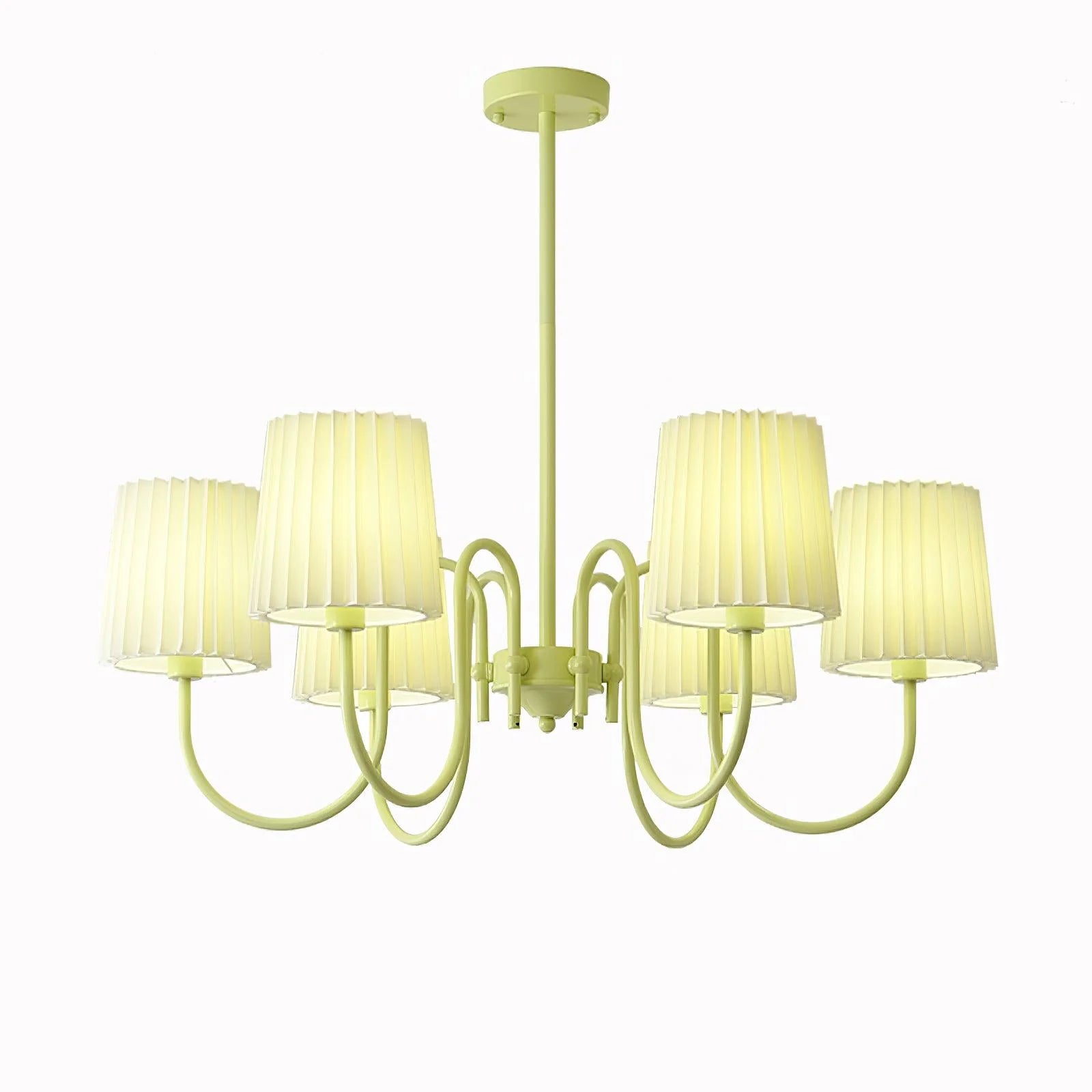 Pleated Fabric Matcha Chandelier 24