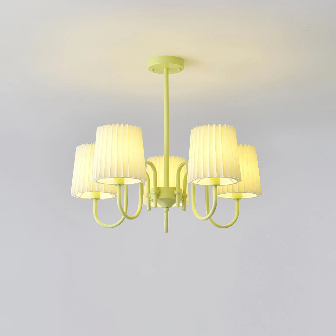 Pleated Fabric Matcha Chandelier 5