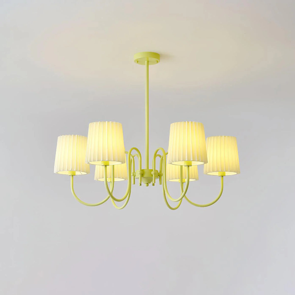 Pleated Fabric Matcha Chandelier 6