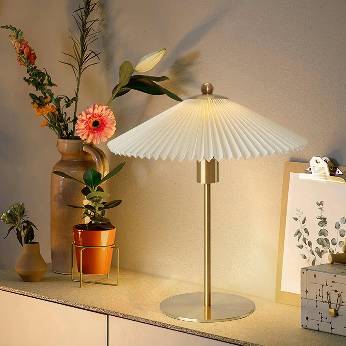 Pleated Umbrella Table Lamp 13