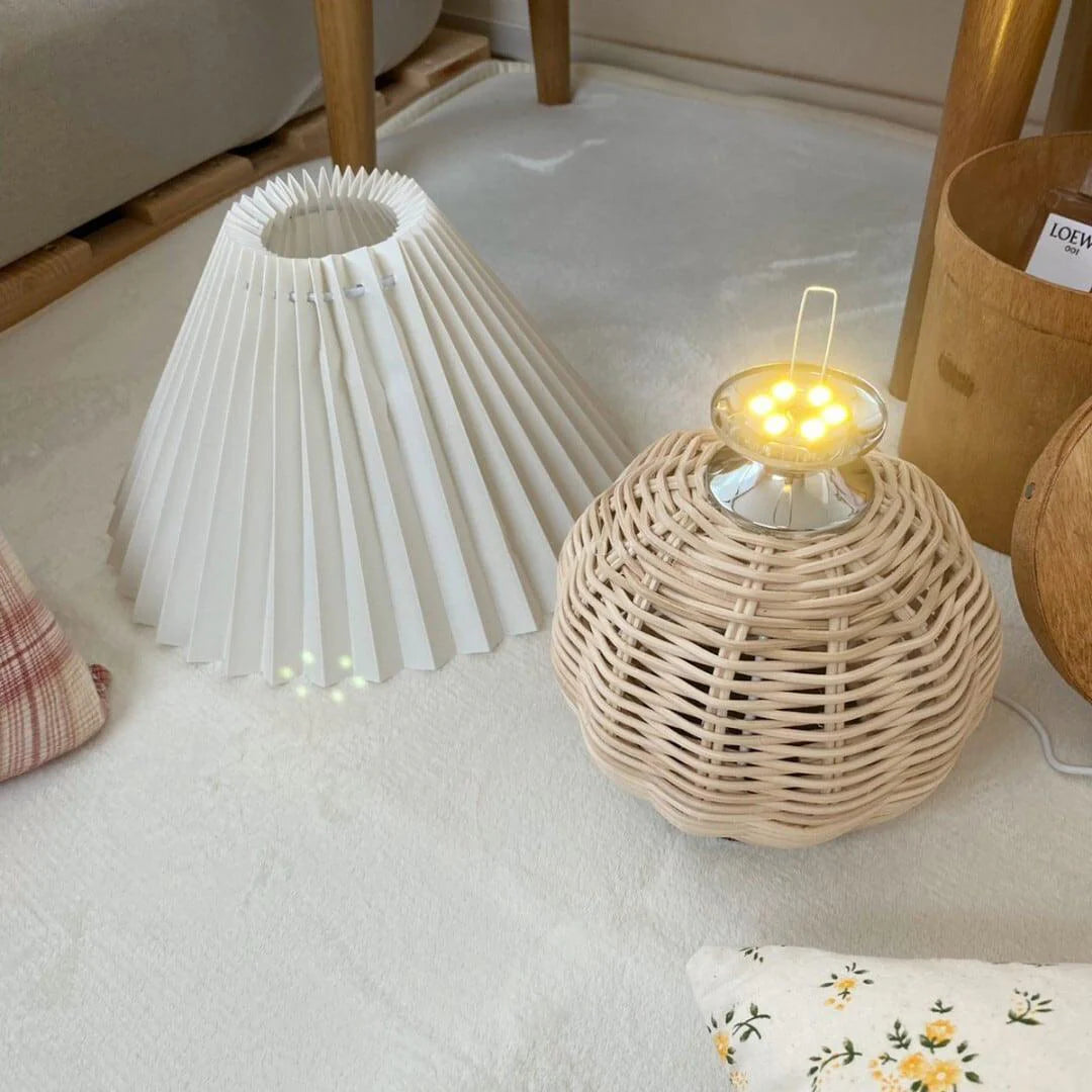 Rattan Pleated Table Lamp 11